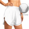 开叉双层运动短裤 - WomenShorts