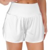 拉链口袋荷叶边运动短裤 - WomenShorts