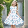 短袖飘逸下摆女童连衣裙 - Children