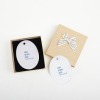 礼盒+椭圆陶瓷纪念品（双面不一样）