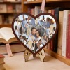 双层爱心木质拼图摆件-带有爱心支架