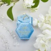 天鹅绒六角戒指盒-盒子外烫金-盒子内UV ( 稿件大小-（烫金：2.7*2.3CM-稿件格式PLT）（UV4.3*3.8CM-稿件格式PNG)）