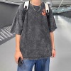 240g 纯棉男士水洗棉短袖T恤（左胸+背面）
