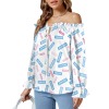 露肩灯笼袖荷叶边衬衫（0510971）